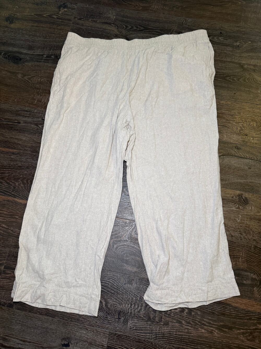 Old Navy Plus Size Womens Linen Pants Size 3X High Rise Wide Leg Flowy
